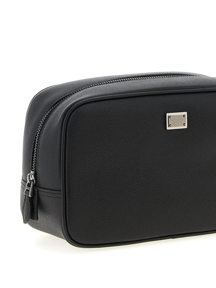 Dolce &amp; Gabbana Black Calfskin Leather Wallet