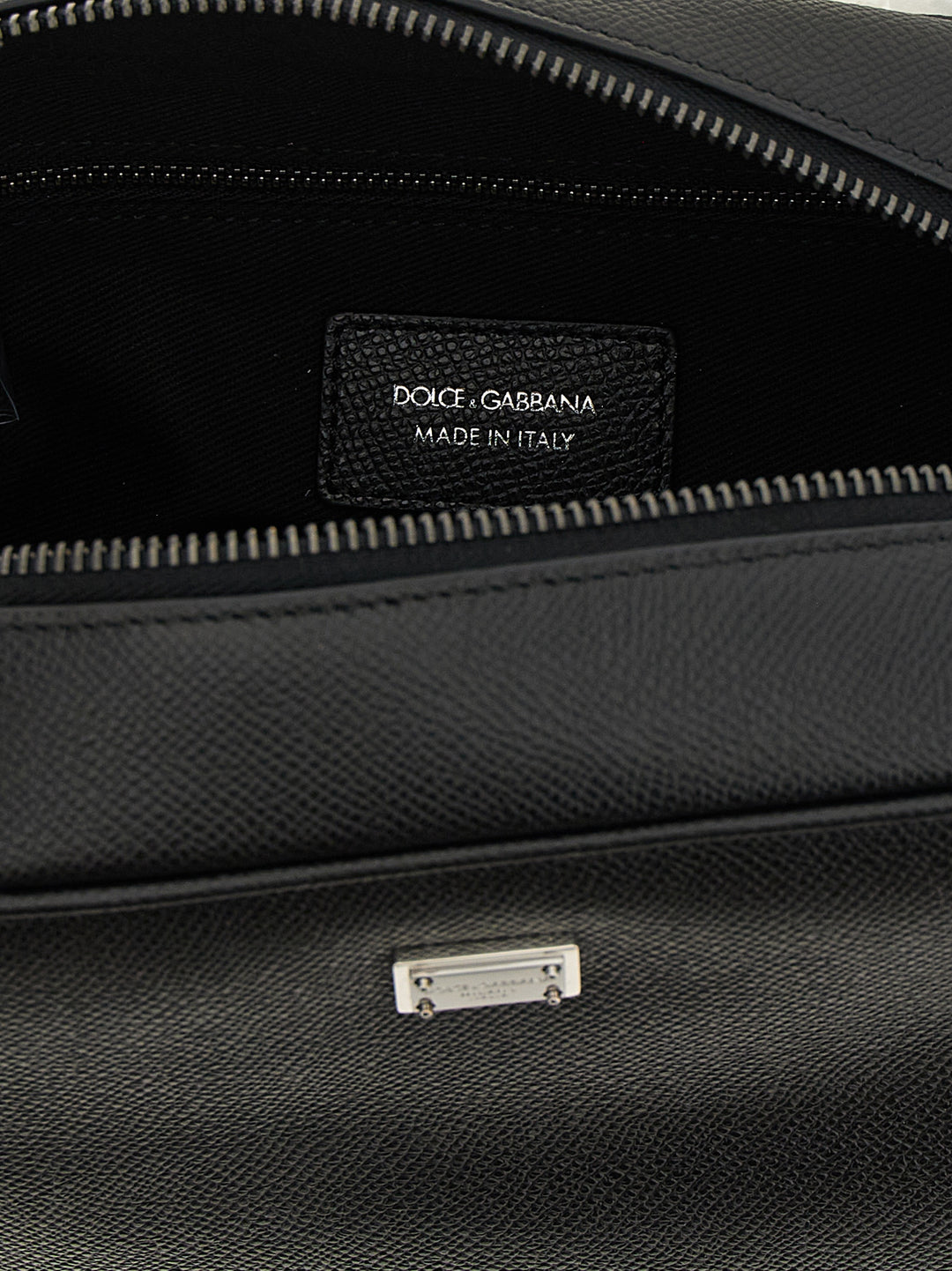Dolce &amp; Gabbana Black Calfskin Leather Wallet