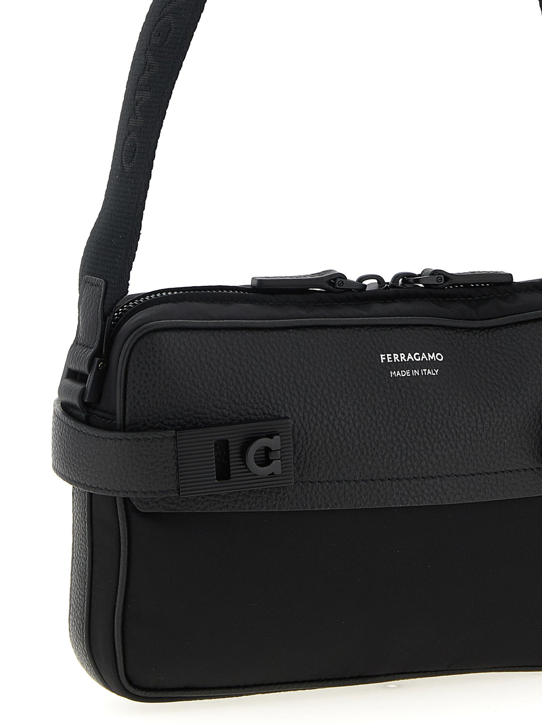 Ferragamo Black Fabric Crossbody Bag