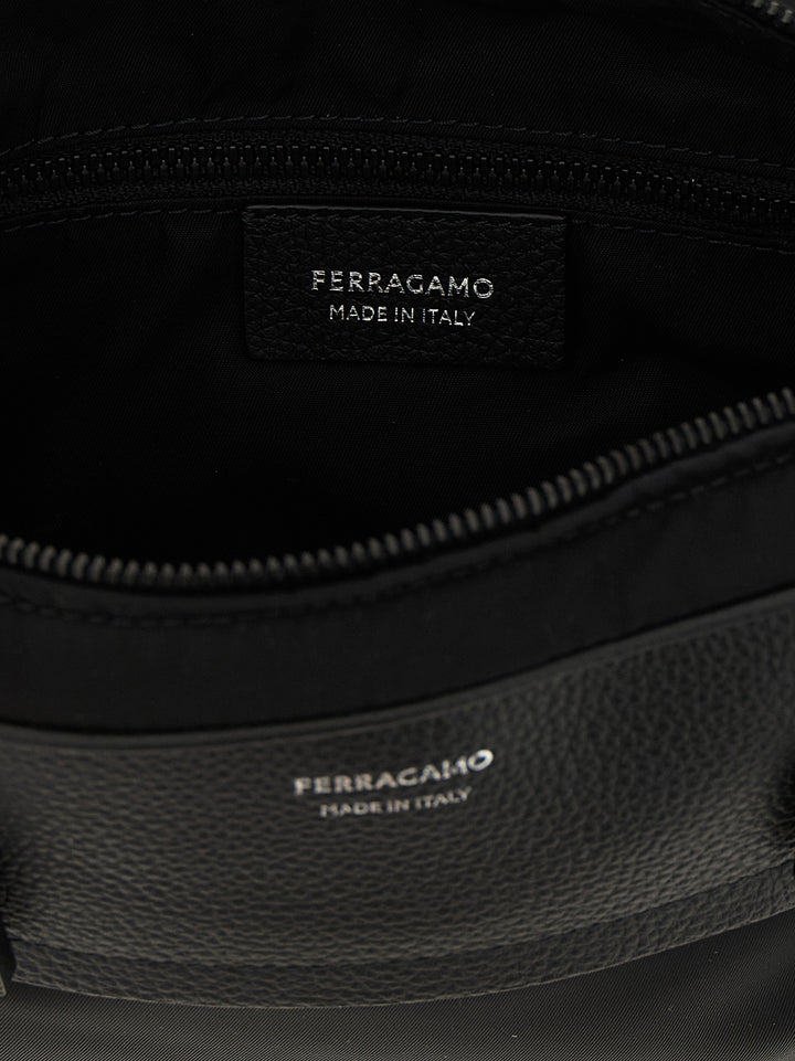 Ferragamo Black Fabric Crossbody Bag