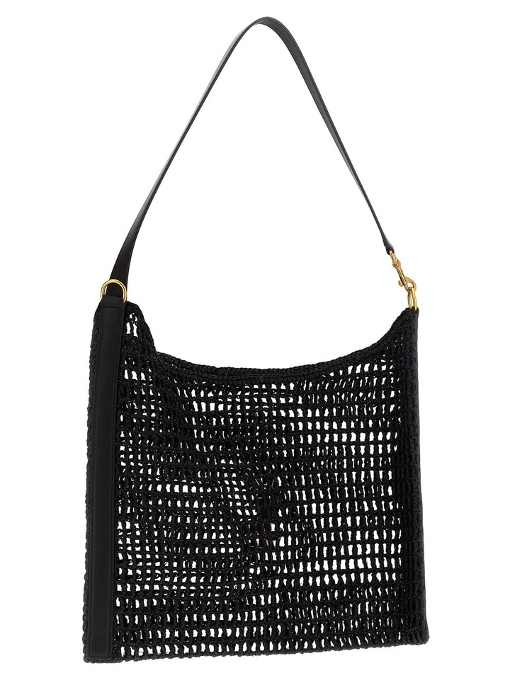 Saint Laurent Black Raffia Shoulder Bag