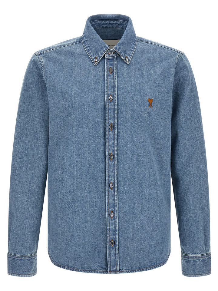 Ami Paris Blue Cotton Blouse