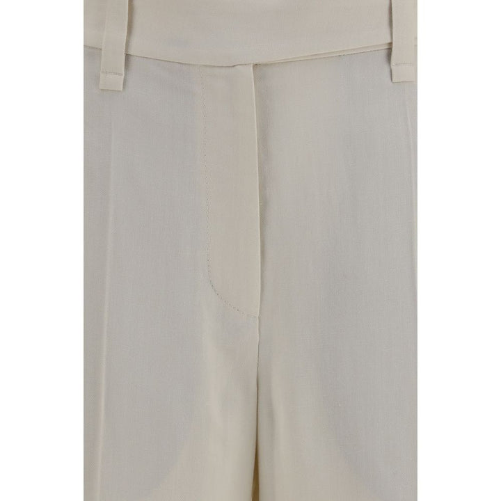 Brunello Cucinelli Beige Viscose Casual Pants