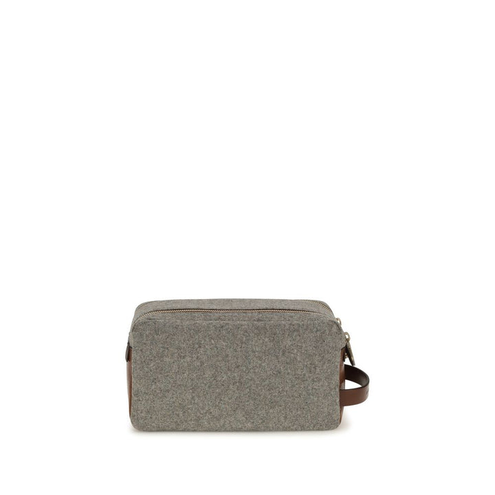 Brunello Cucinelli Gray Wool Oves Aries Wallet