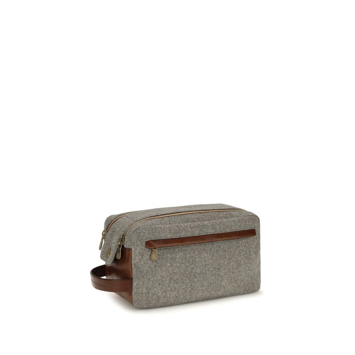 Brunello Cucinelli Gray Wool Oves Aries Wallet