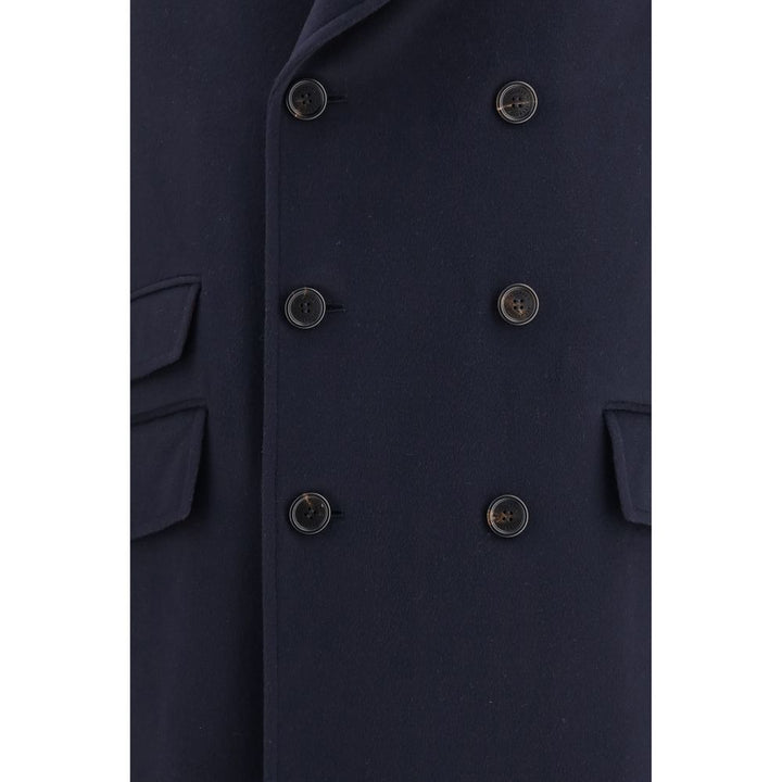 Brunello Cucinelli Blue Wool Oves Aries Coat