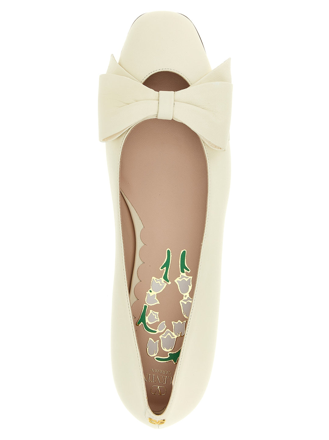 Valentino Garavani White Leather Ballet Flats