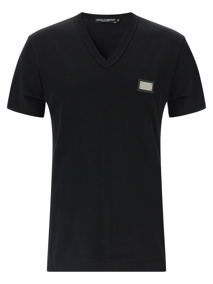 Dolce &amp; Gabbana Black Cotton T-Shirt