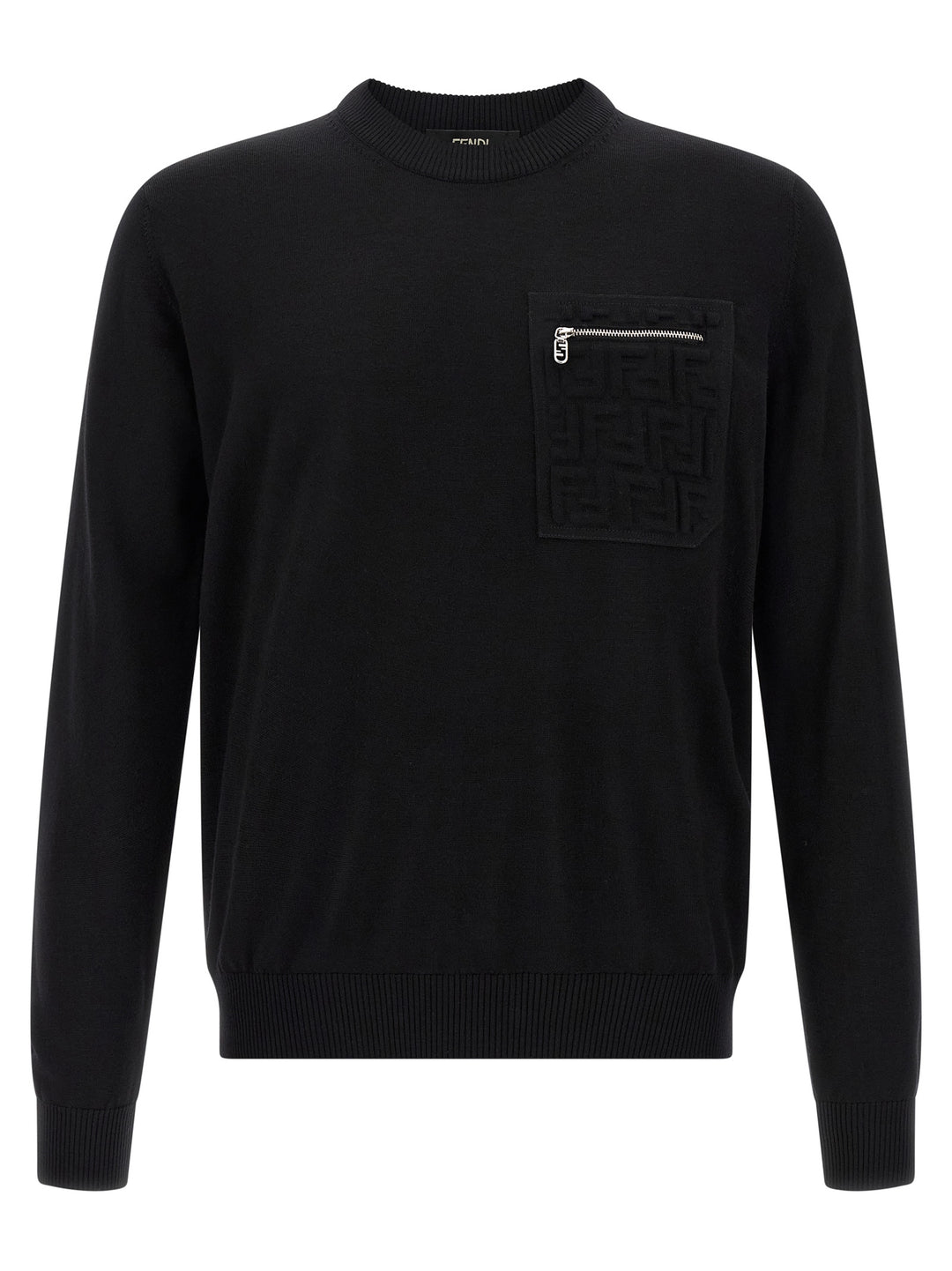 Fendi Black Virgin Wool Cardigan