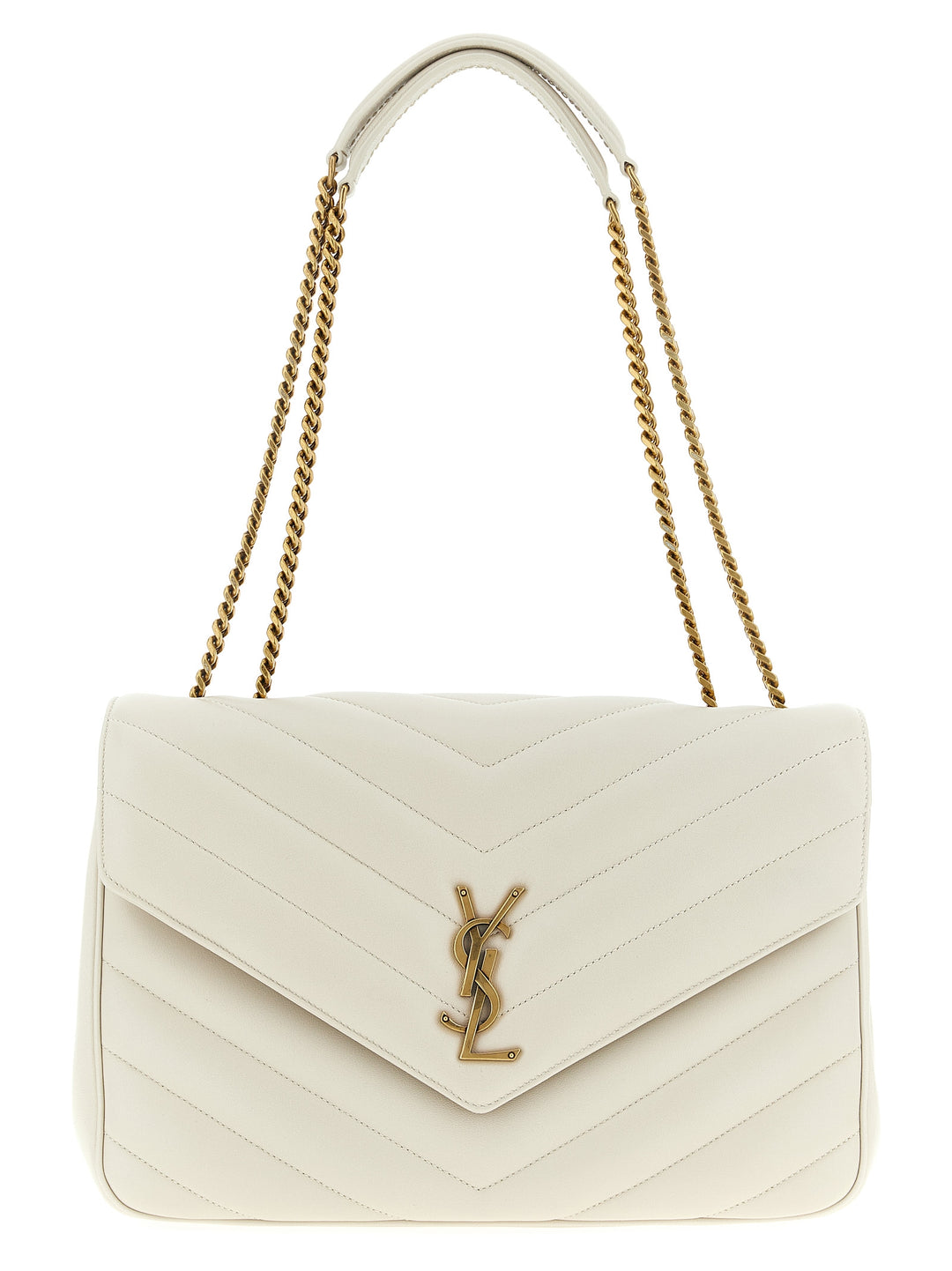 Saint Laurent Beige Lamb Leather Shoulder Bag