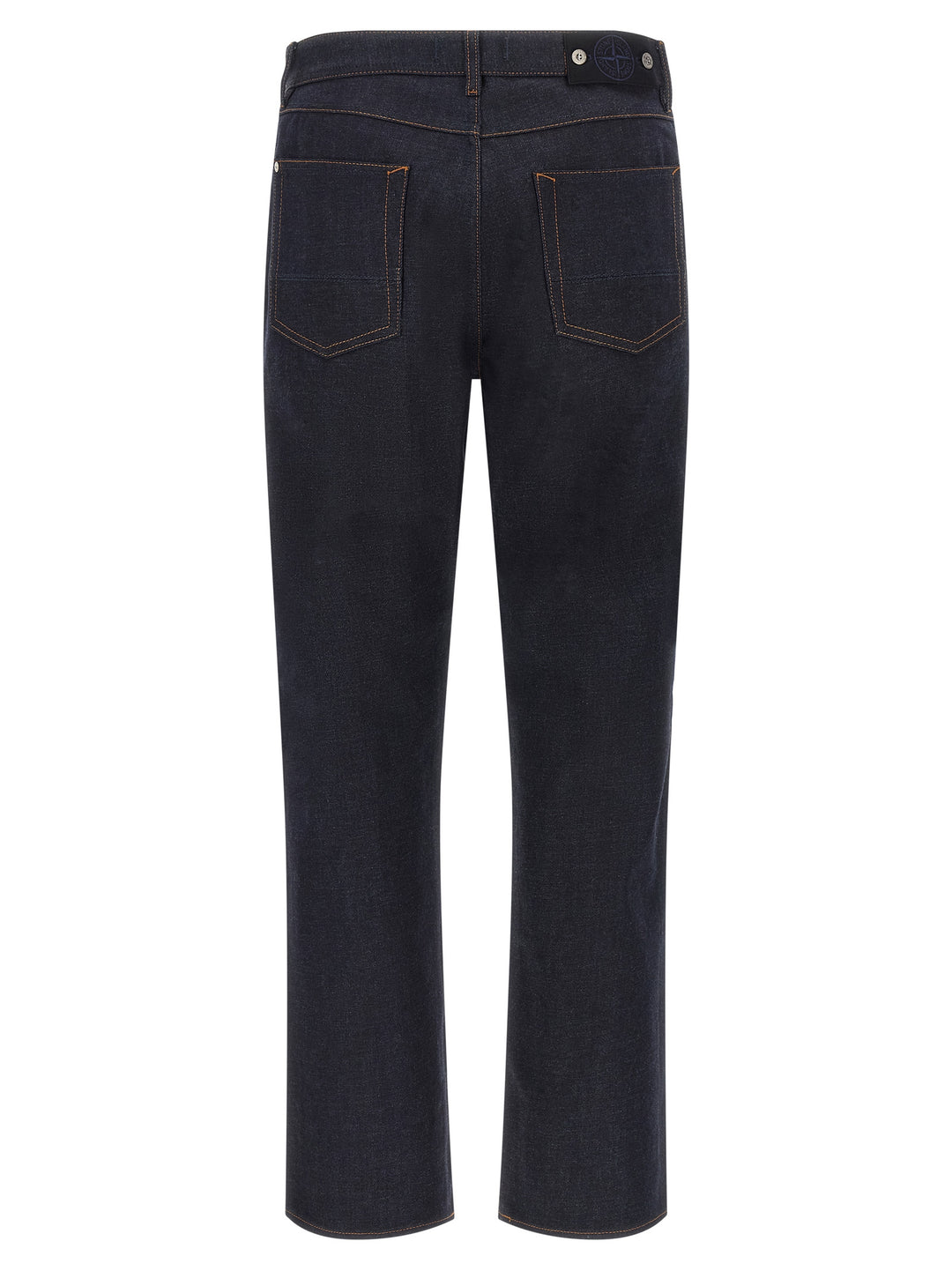 Stone Island Blue Cotton Straight-Leg Jeans