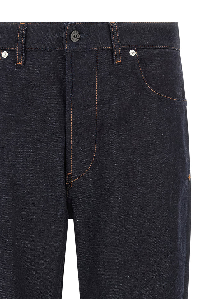 Stone Island Blue Cotton Straight-Leg Jeans