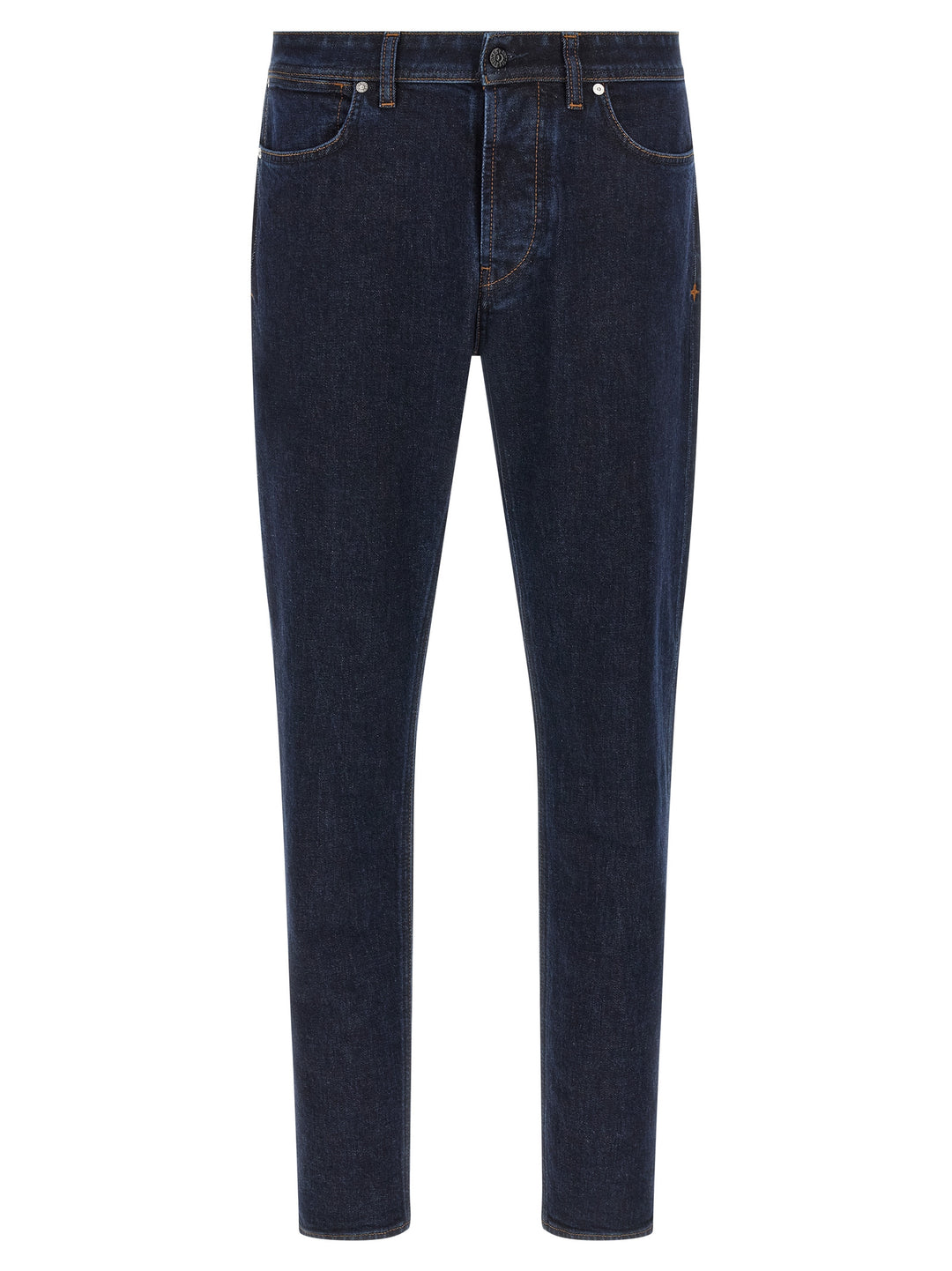 Stone Island Blue Cotton Straight-Leg Jeans