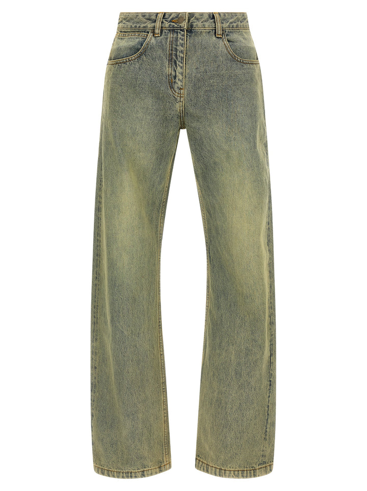 Entire Studios Bicolor Cotton Straight-Leg Jeans