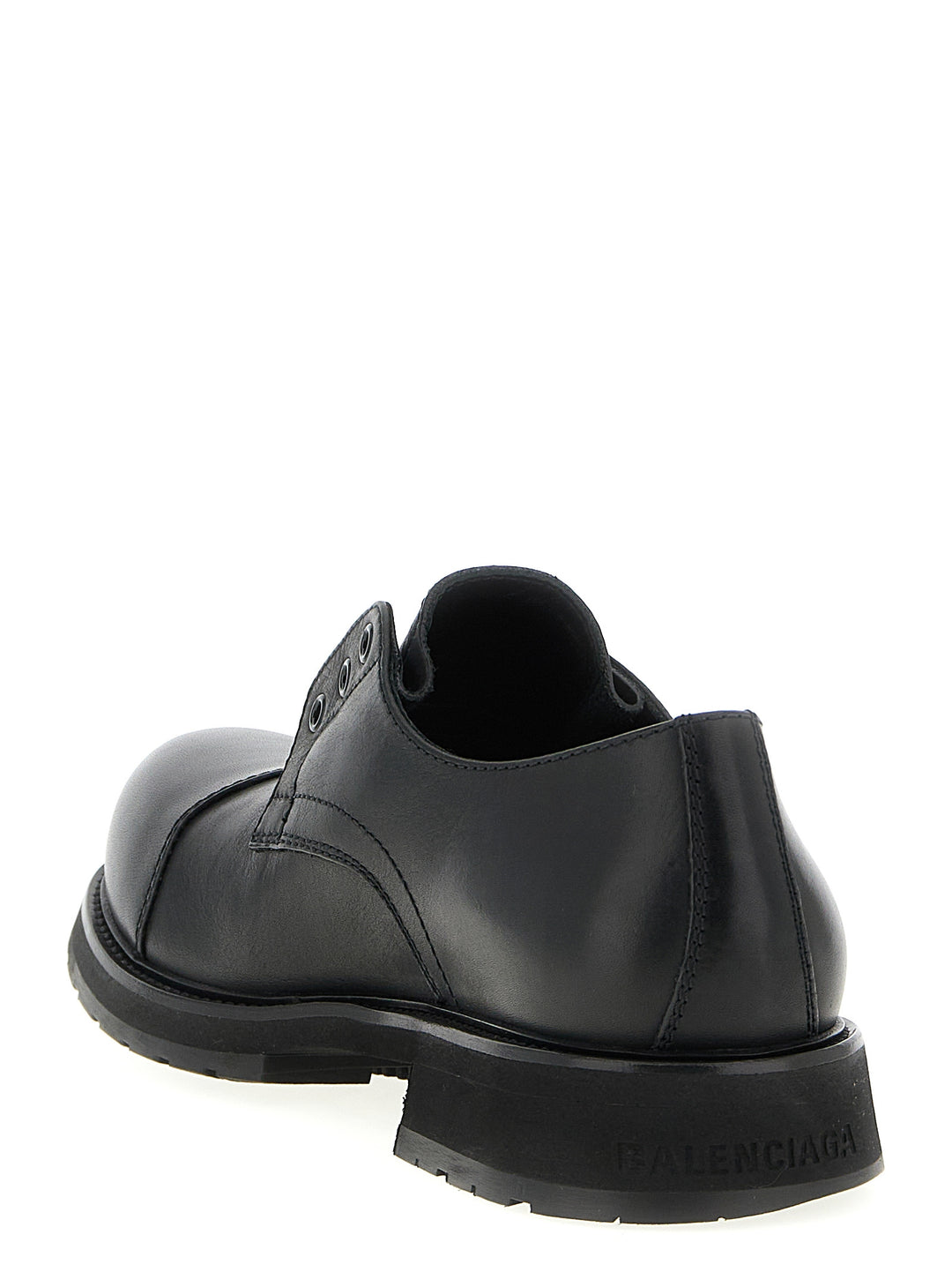 Balenciaga Black Bull Skin Slip-On Loafers