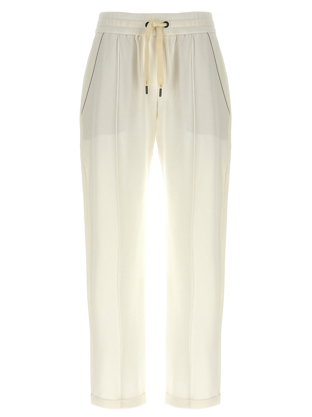 Brunello Cucinelli White Cotton Joggers (Workout Pants)