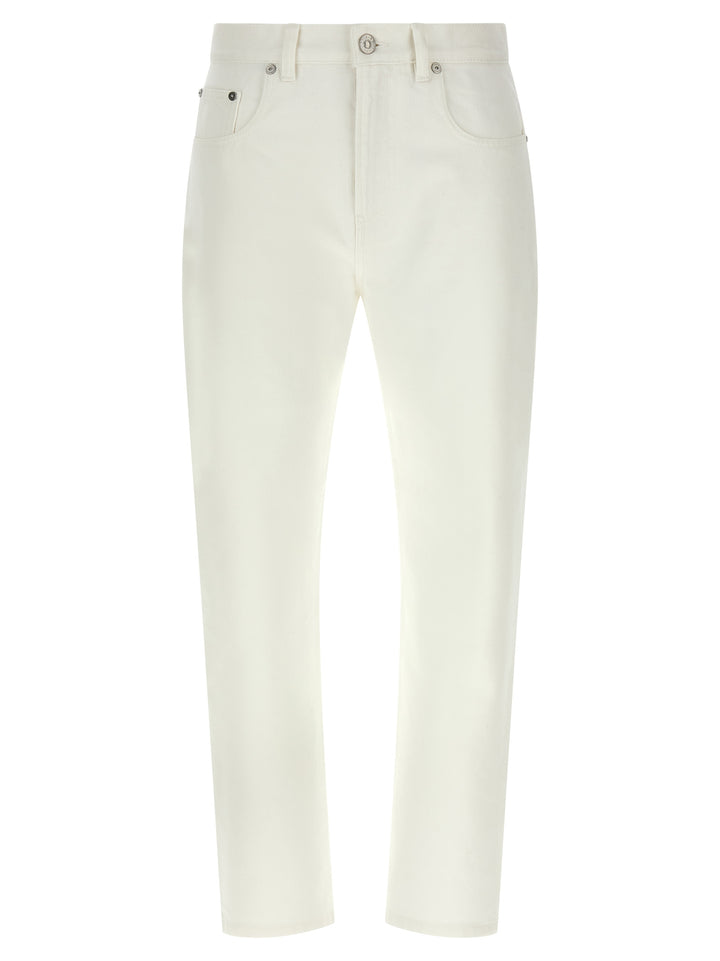 Victoria Beckham White Cotton High-Waisted Jean
