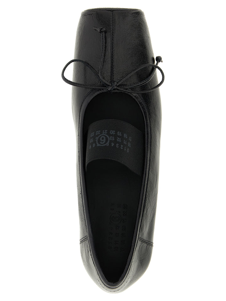 MM6 Maison Margiela Black Calfskin Ballet Flats