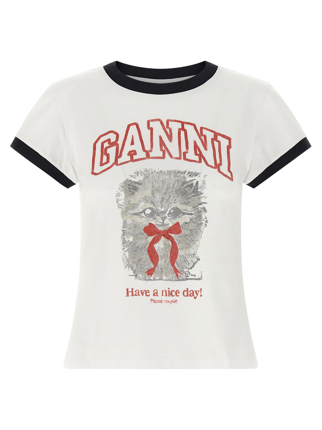 Ganni White Organic Cotton T-Shirt