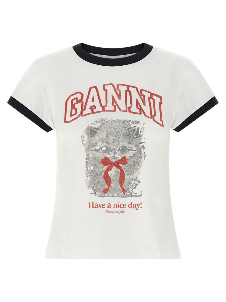 Ganni White Organic Cotton T-Shirt