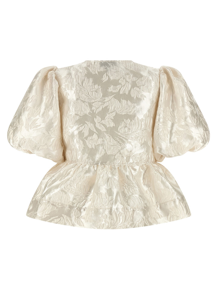 Ganni White Polyester Blouse
