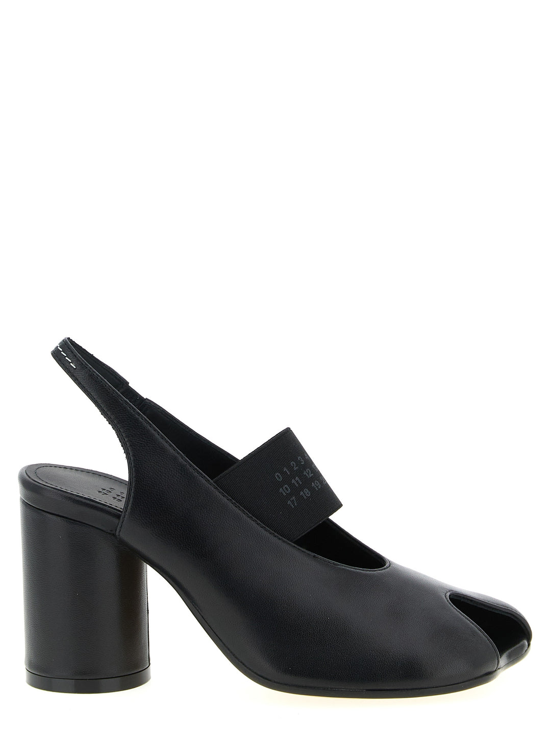 MM6 Maison Margiela Black Lamb Leather Mid Heel Pumps