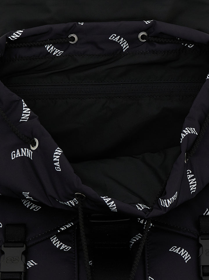 Ganni Black Polyester Backpack