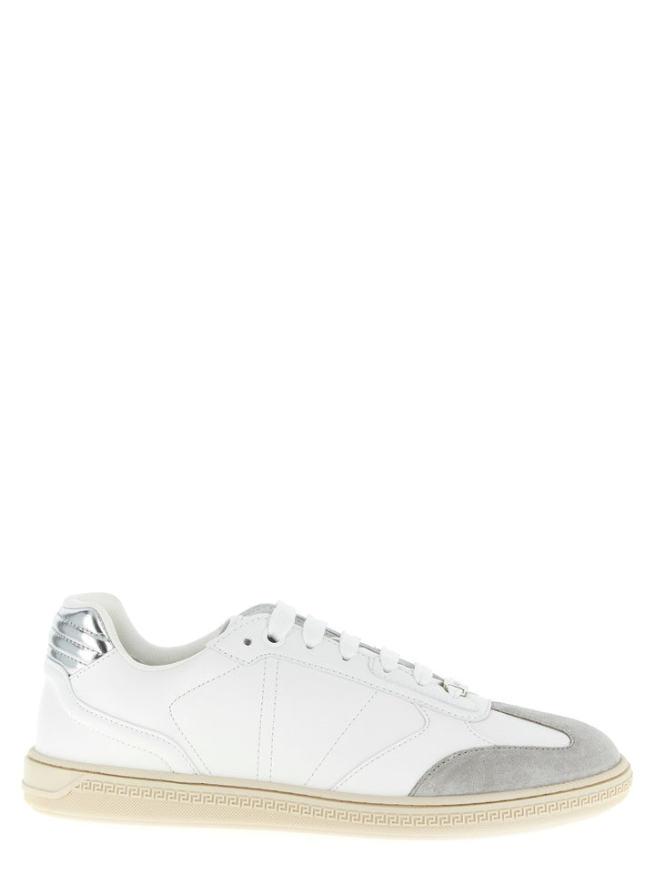 Versace White Calfskin Low Top Sneakers