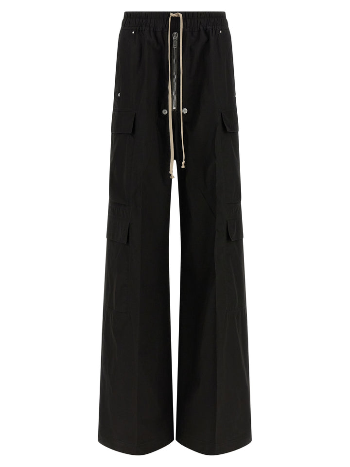 Rick Owens Black Cotton Cargo Pants