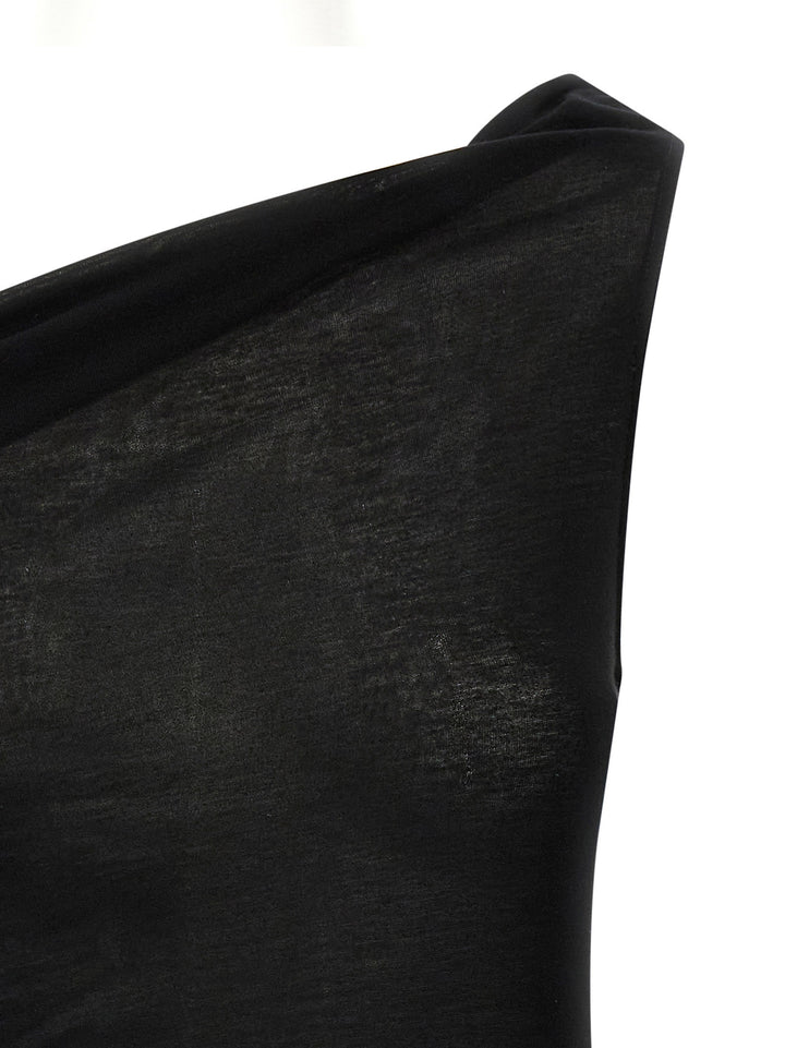 Rick Owens Black Viscose T-Shirt