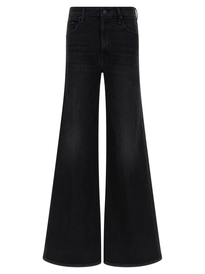 Mother Denim Black Cotton Flared Jeans