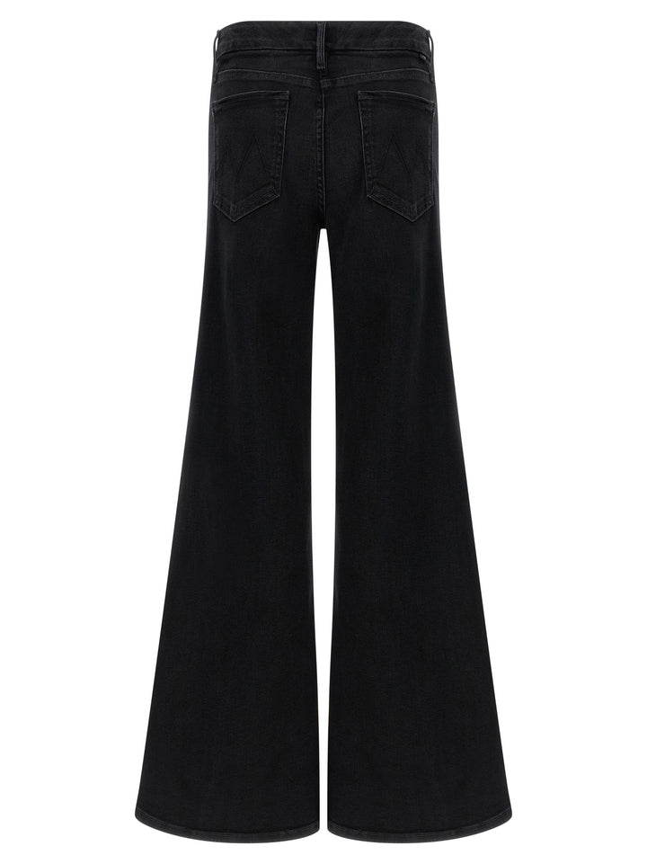 Mother Denim Black Cotton Flared Jeans