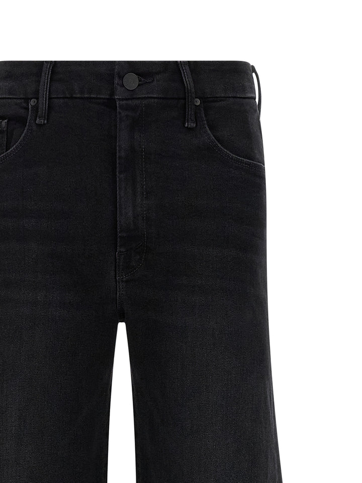 Mother Denim Black Cotton Flared Jeans