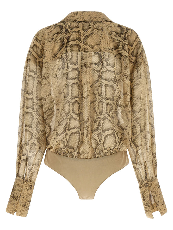 The Andamane Beige Polyester Bodysuit