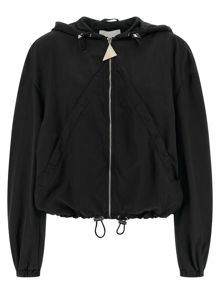 The Attico Black Polyester Bomber