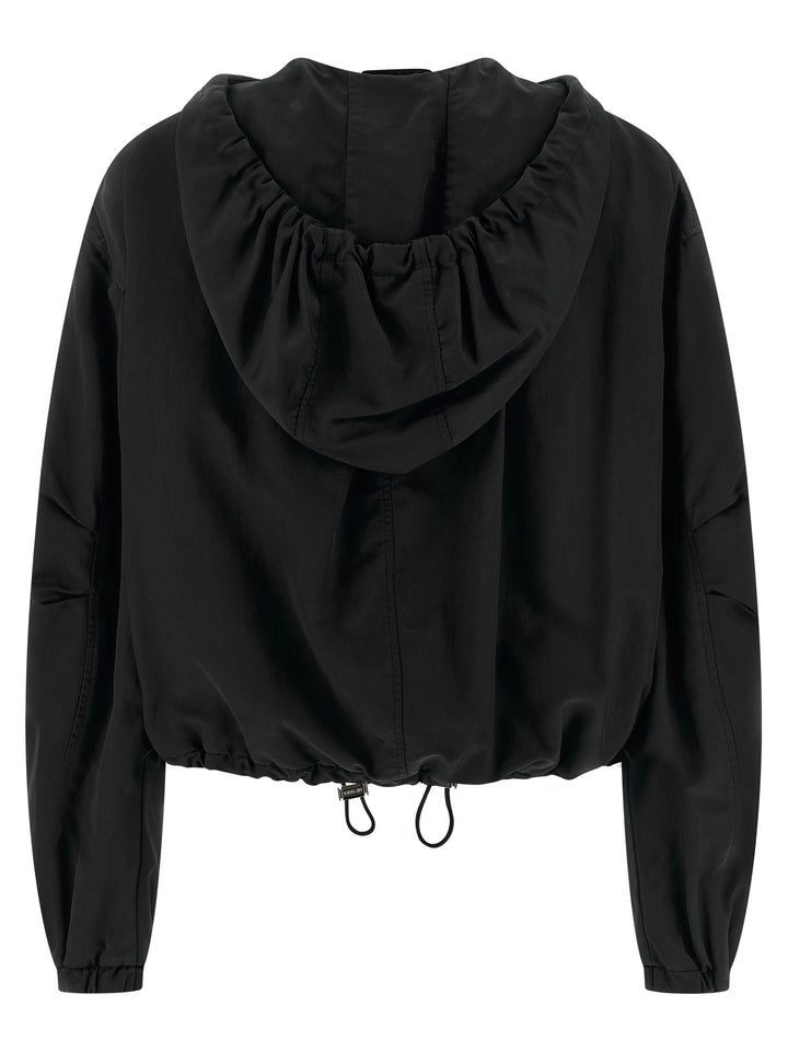 The Attico Black Polyester Bomber