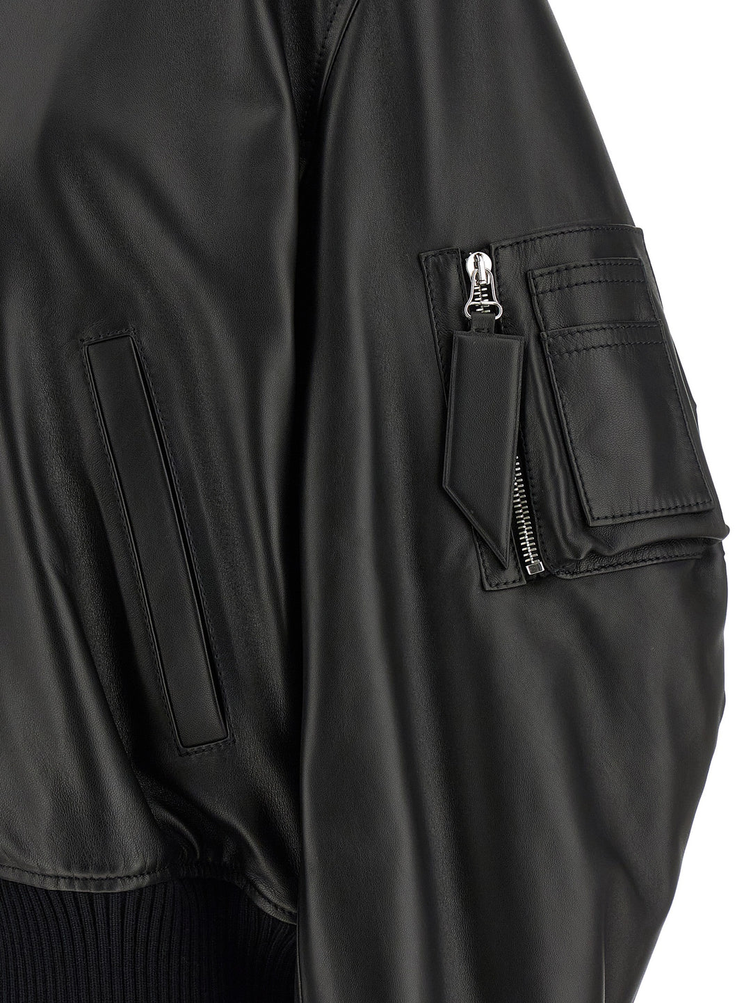 The Attico Black Lamb Leather Leather Jacket