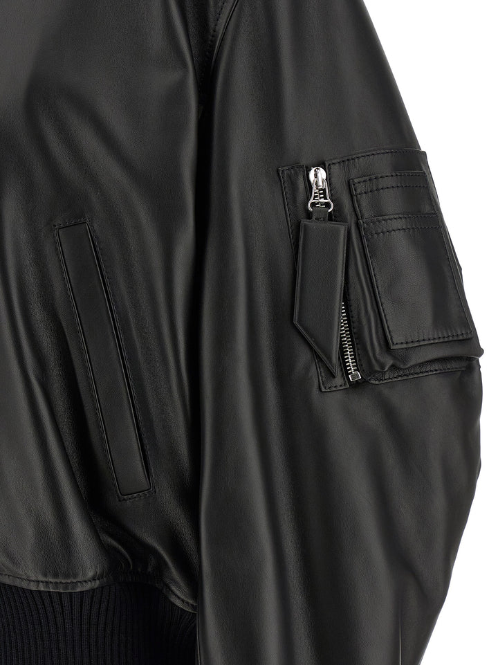 The Attico Black Lamb Leather Leather Jacket