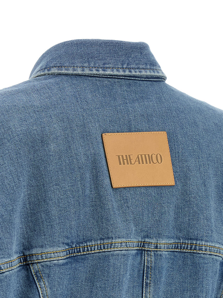 The Attico Blue Cotton Short Dress