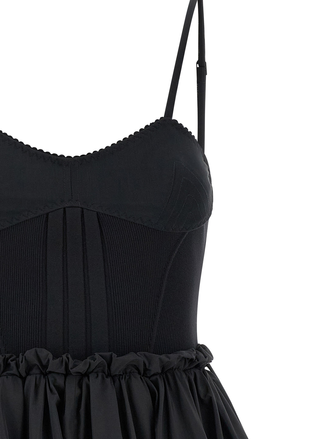 The Attico Black Polyamide Short Dress