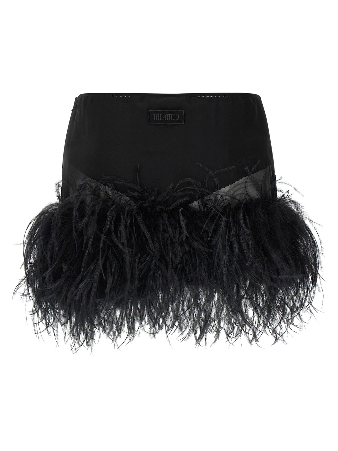 The Attico Black Polyester Long Skirt