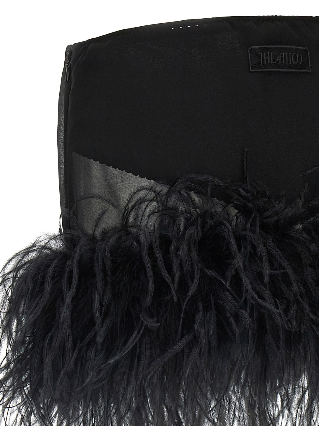The Attico Black Polyester Long Skirt