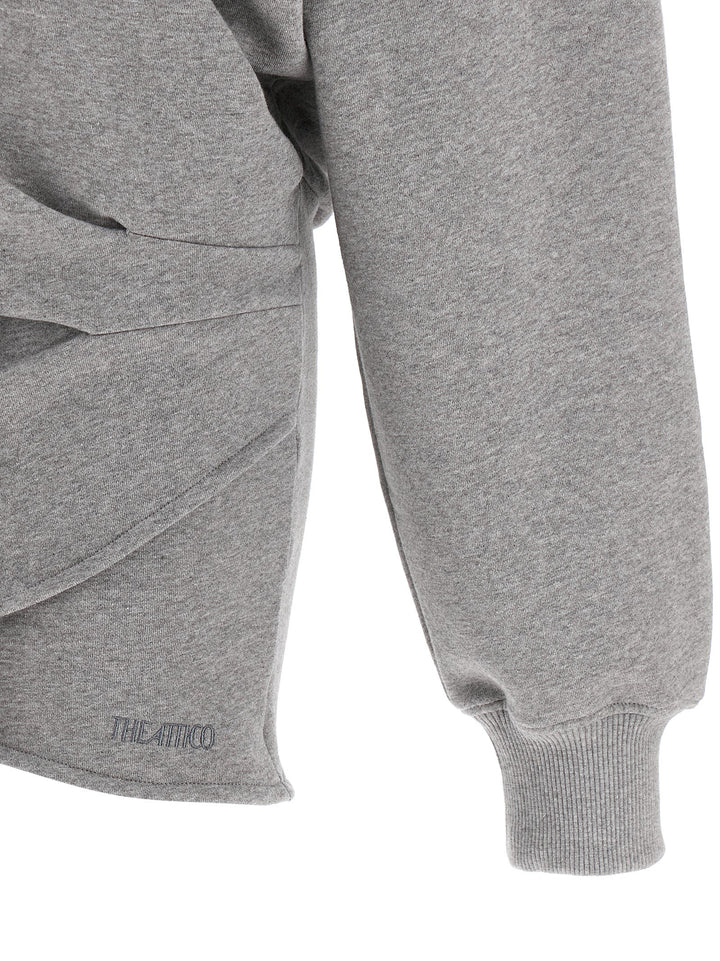 The Attico Gray Cotton Short Dress