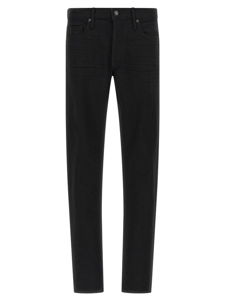 Tom Ford Black Cotton Straight-Leg Jeans