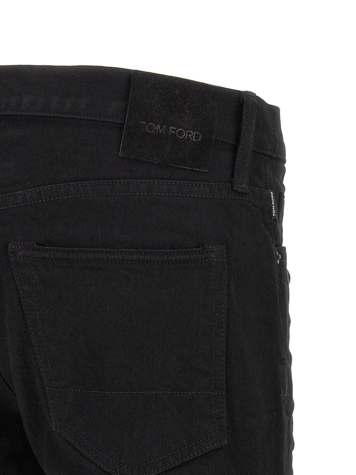 Tom Ford Black Cotton Straight-Leg Jeans