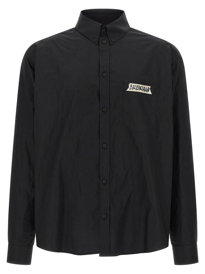 Balenciaga Black Cotton Blouse