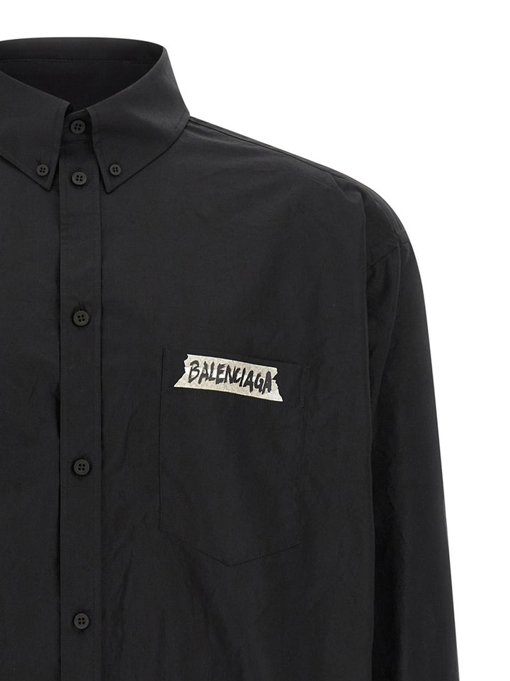 Balenciaga Black Cotton Blouse