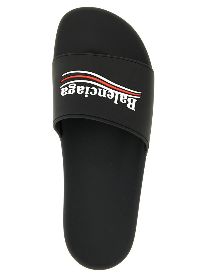 Balenciaga Black Plastic Slides