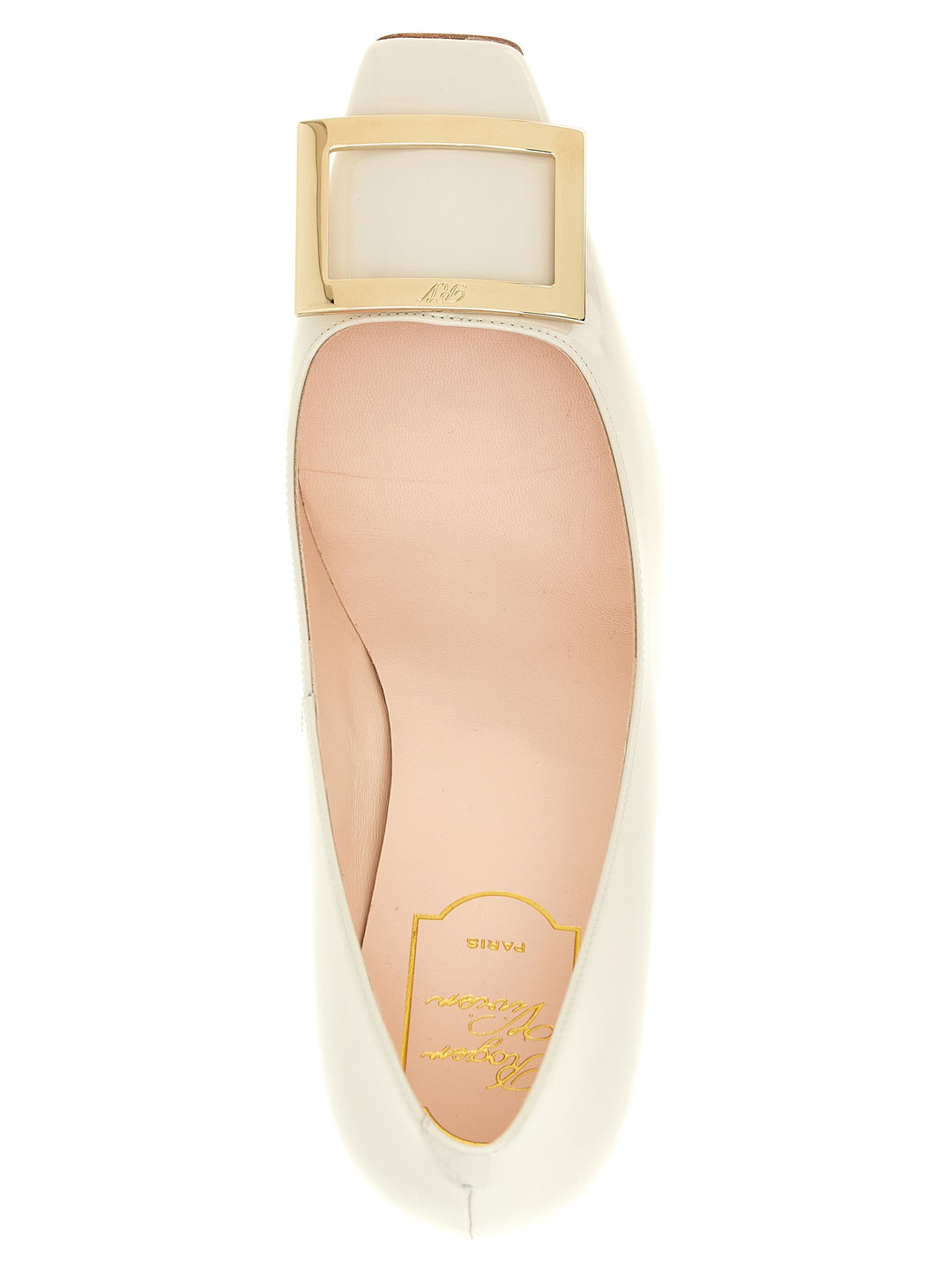 Roger Vivier Gray Calfskin Mid Heel Pumps