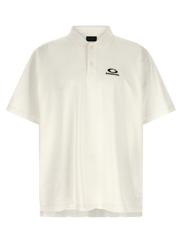 Balenciaga White Cotton Polo Shirt